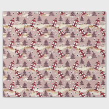 Cozy Winter Village Wrapping Paper