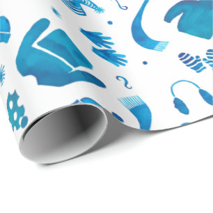 Papel De Presente Cozy Winter Vista aquarela