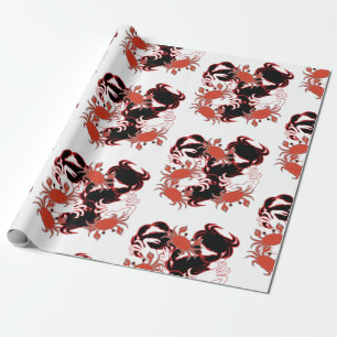 Papel De Presente Crab Crustacean Sea Patterno