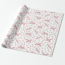Papel De Presente Crackers Red Toile de Natal