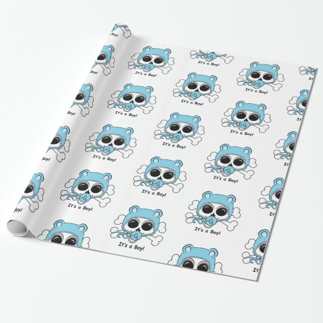 Papel De Presente Crânio bonito do bebé (Desenrolado)