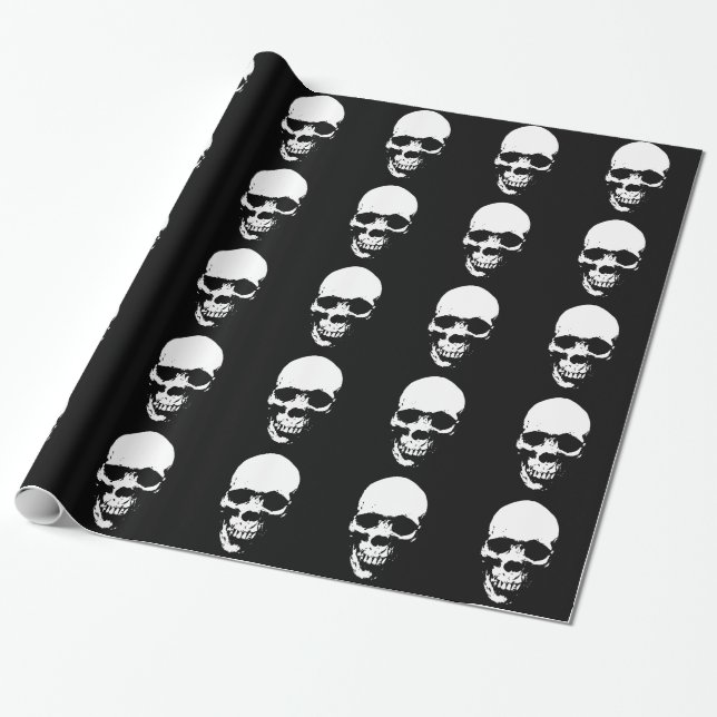 Papel De Presente Crânio branco do rotor (Desenrolado)