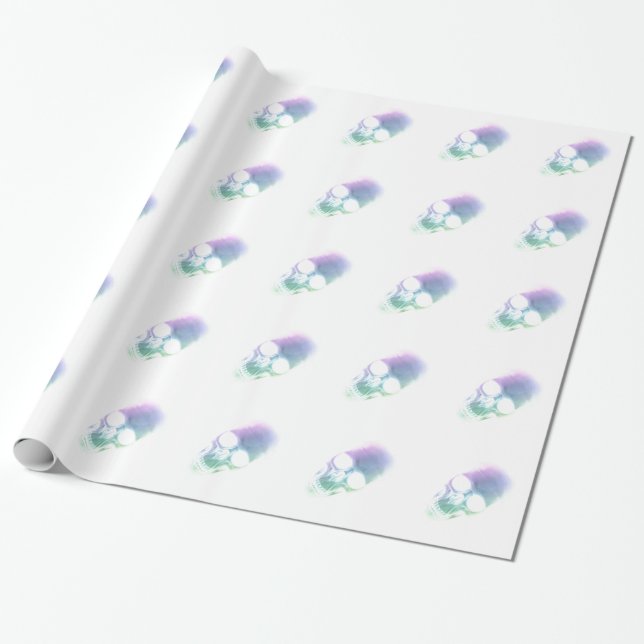 Papel De Presente Crânio do arco-íris - fundo feito sob encomenda (Desenrolado)