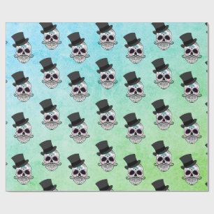 Papel De Presente Crânio do chapéu alto de Diâmetro De Los Muerto