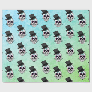 Papel De Presente Crânio do chapéu alto de Diâmetro De Los Muertos