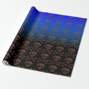 Papel De Presente Crânio e ossos cruzados #4