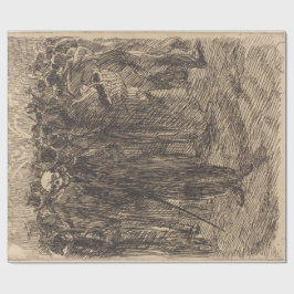 Papel De Presente Crânio na multidão (por Albert Besnard)