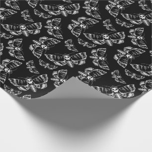 Papel De Presente Crânio preto e cinzento da traça de falcão da