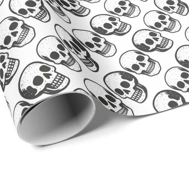 Papel De Presente Crânios (Ponta do rolo)