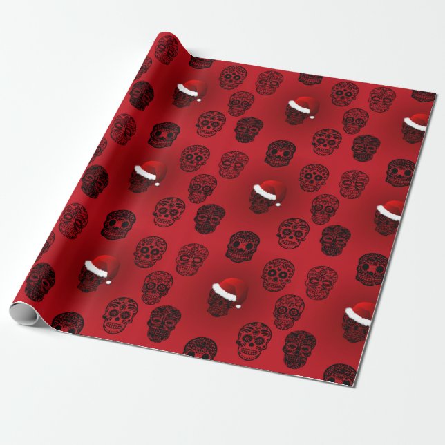 Papel De Presente Crânios Açucarados (Desenrolado)