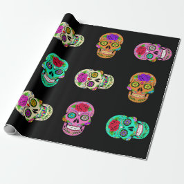 Papel De Presente Crânios de Açúcar