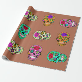Papel De Presente Crânios de Açúcar
