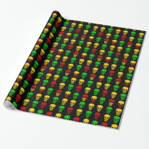 Papel De Presente Crânios de Rasta