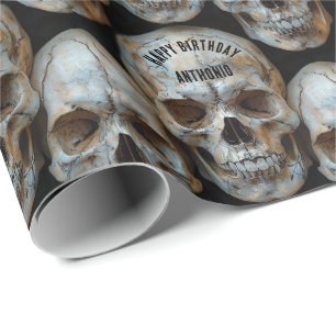 Papel De Presente Crânios Empilhados Paris Catacombs Gothic Hallowee