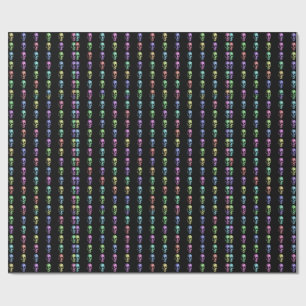 Papel De Presente crânios humanos Pastel do Metálico-olhar