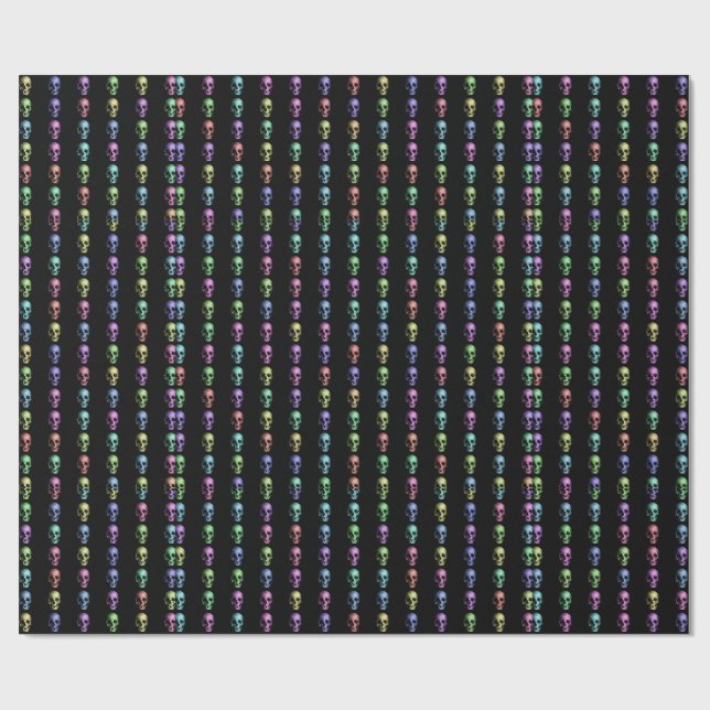 Papel De Presente crânios humanos Pastel do Metálico-olhar (Aberto)