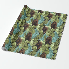 Papel De Presente Cranky Bigfoot Profundo na floresta