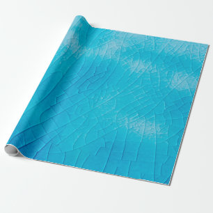 Papel De Presente Craquelure de porcelana turquesa com vidros de fen