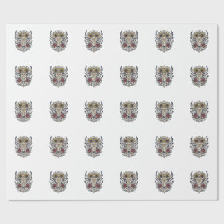 Papel De Presente Cravo Floral Vintage Crânio de Touro Ocidental