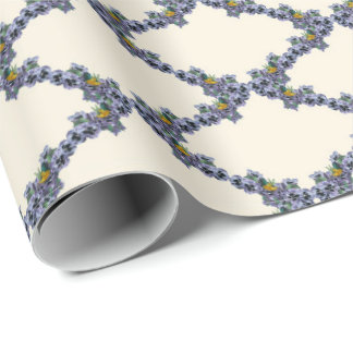 Papel De Presente Cream bird and flower trellis wrapping paper