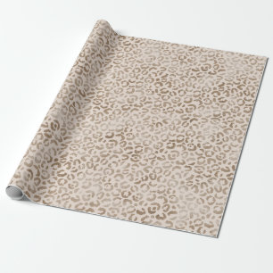 Papel De Presente Cream Brown Leopardo Print