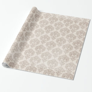 Papel De Presente Cream Damask