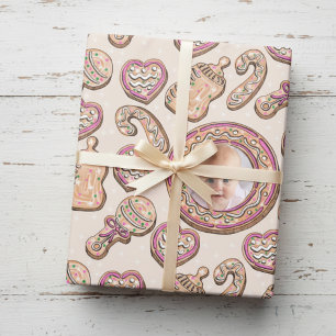 Papel De Presente Cream Natal Gingercake Cookies Baby Photo