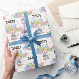 Papel De Presente Cream White Labradoodle Dog Birthday