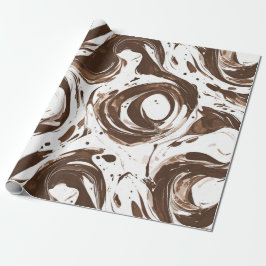Papel De Presente Creamy Brown Chocolate Swirls Aniversário
