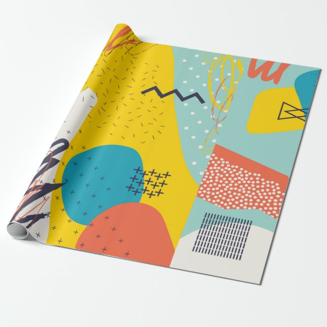 Papel De Presente Creative doodle art header with different shapes a (Desenrolado)