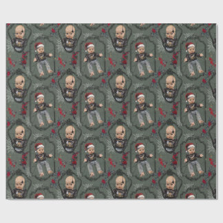 Papel De Presente Creepy Doll Christmas Wrapping Paper