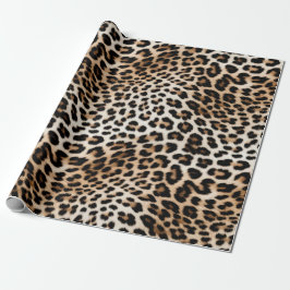 Papel De Presente Creme Black Leopardo Print