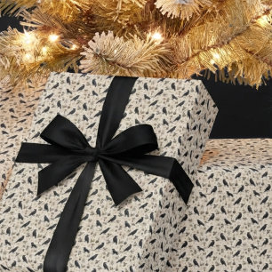 Papel De Presente Creme Botânico Férias de Corvo