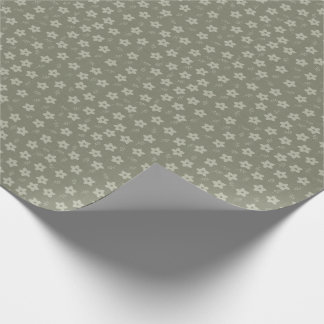 Papel De Presente Creme de Sálvia Verde Narciso Floral Cottagecore