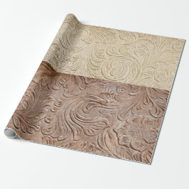 Papel De Presente Creme moderno e couro bronzeado