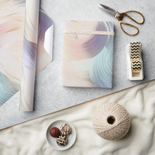 Papel De Presente Creme Roxo Água Rosa Espiral