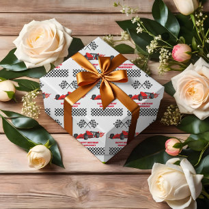 Papel De Presente Crescendo DOIS segundos aniversários Race Car Boy