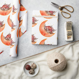 Papel De Presente Crescent Moon Mushroom Cottagecore Fungi Mycologia