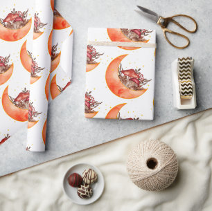 Papel De Presente Crescent Moon Mushroom Cottagecore Fungi Mycologia