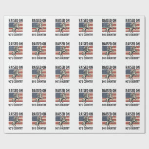 Papel De Presente Criado Na Década De 90 Camisa De Cowboy Country We