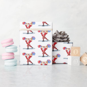 Papel De Presente Criador de Porcos Papai Noel com presentes de Nata