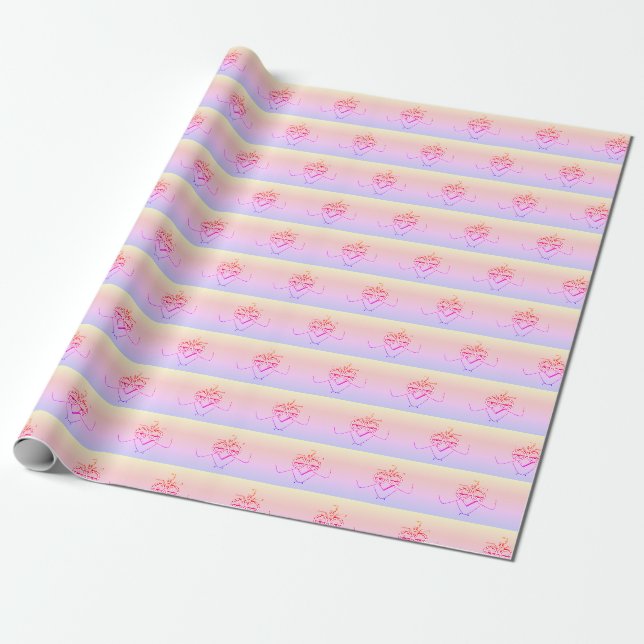 Papel De Presente Criança Arco-Íris Pássaro Bebê Aprendendo A Voar (Desenrolado)