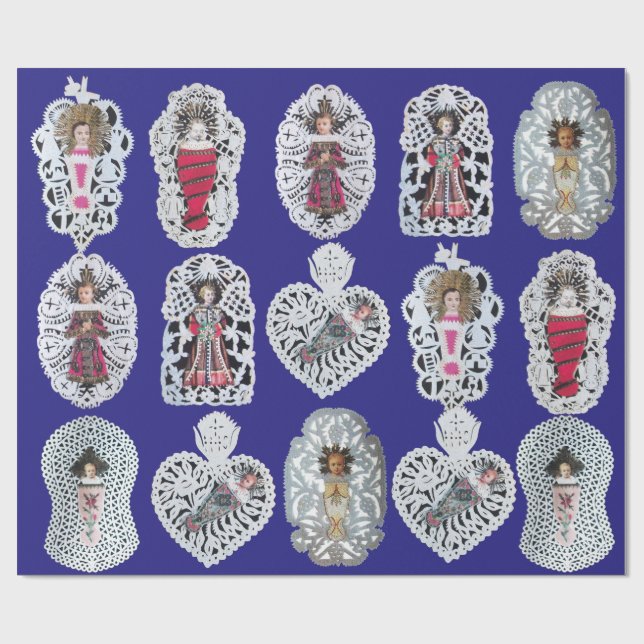 Papel De Presente Criança Jesus,Antecipação de Papel de Natal, Azul (Aberto)