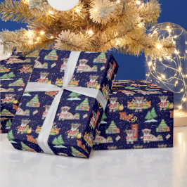 Papel De Presente Crianças Bebidas Festivas Festivas Cuecas de Natal