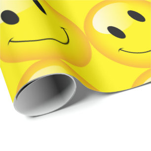 Papel De Presente Crianças Cheias Festas Emoji Rostos