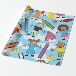 Papel De Presente Crianças da Escola ABC