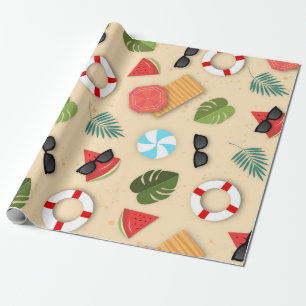 Papel De Presente Crianças de Festa de aniversário de praia de Verão