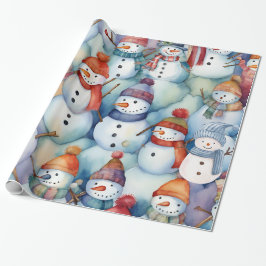 Papel De Presente Crianças de Neve de Natal