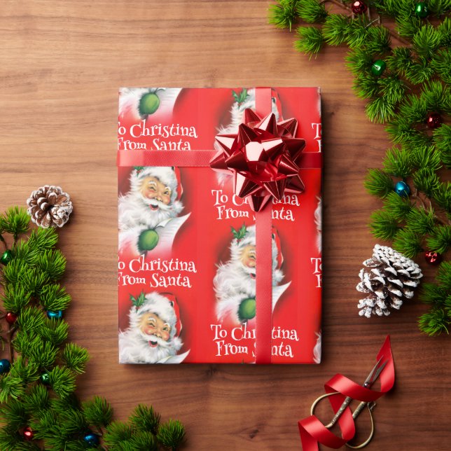Papel De Presente Crianças de nomes personalizados vencendo Papais n (Presente de Natal)