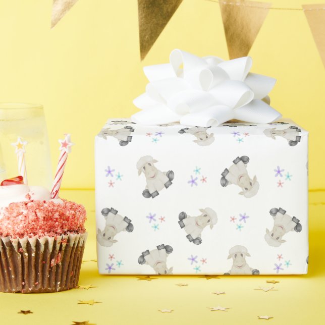 Papel De Presente Crianças de Ovelha Bonitas Fazenda Animais Barnyar (Festa de aniversário)